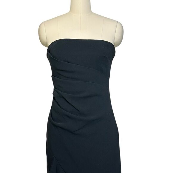 Cinq a sept Gramercy Black Strapless Ruffle Midi Dress| Size 4 - Picture 4 of 12